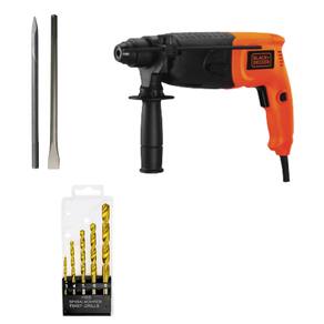 Martelete Sds Plus Perfurador 620W Black&Decker Kd620k + Kit De Ferramentas