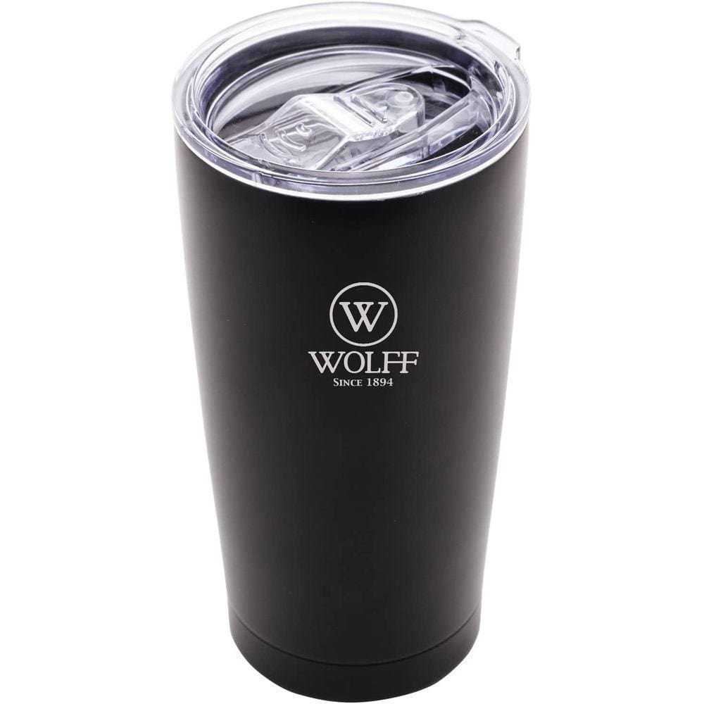 Copo Térmico De Aço Inox Parede Dupla Com Tampa 600Ml Preto Wolff