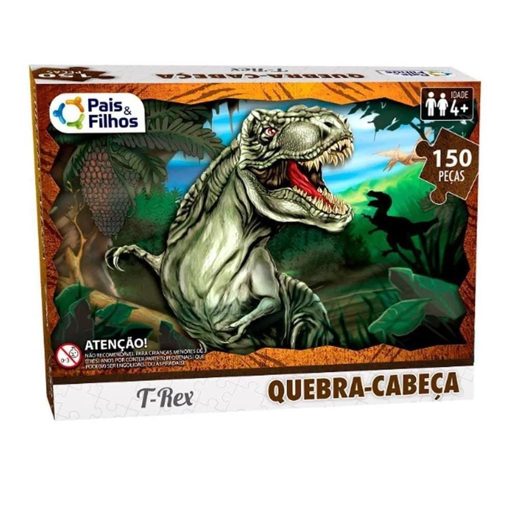 Quebra Cabeça Dinossauro T Rex 150 Peças 2874 Pais E Filhos