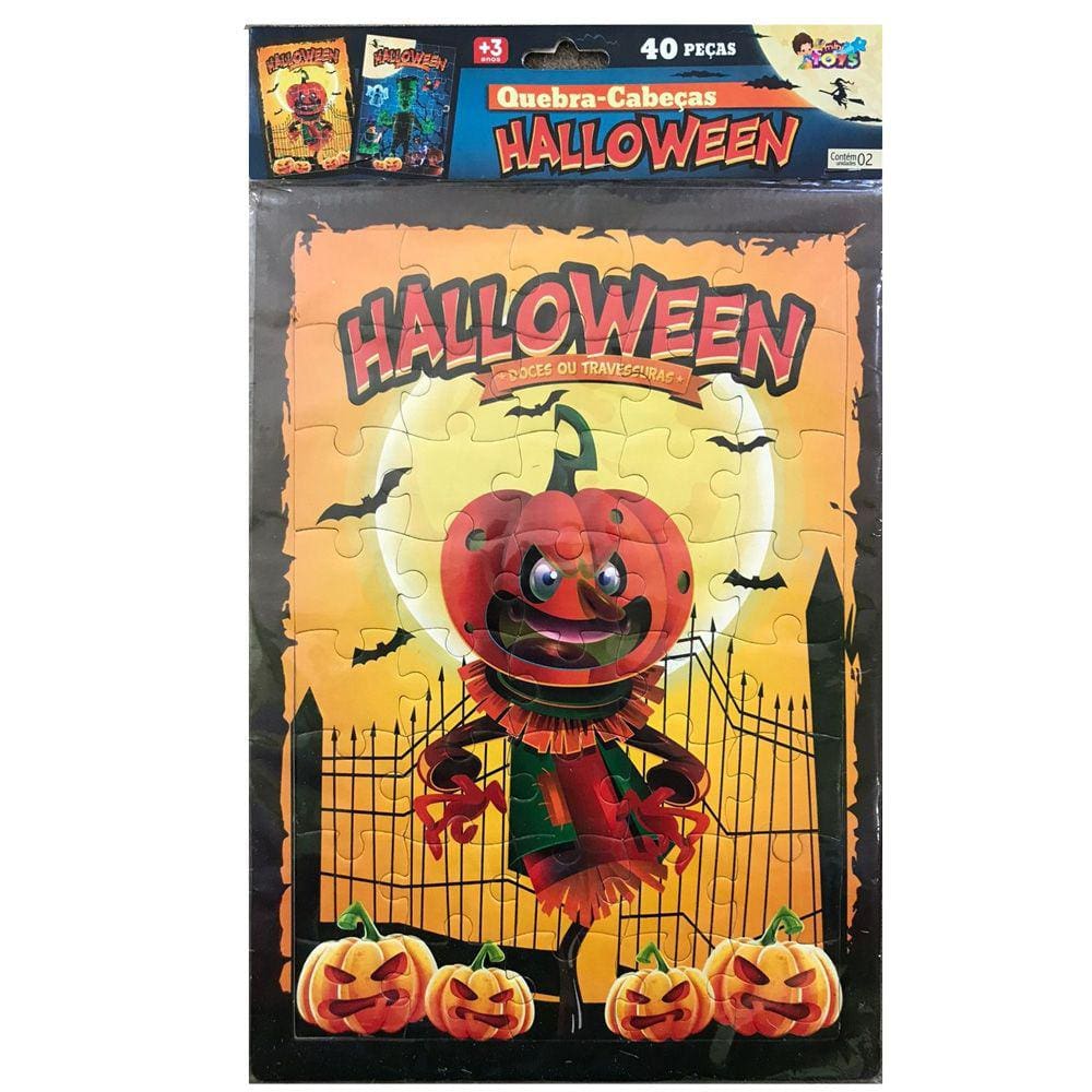 Quebra-Cabeça Halloween - 40 Peças - 2 Unidades