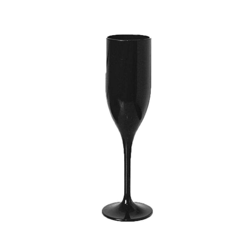 Taça de Champanhe Acrílico Preto - 180ml