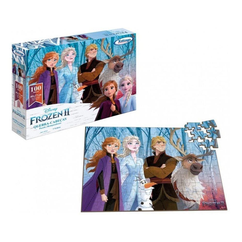 Quebra-cabeça Frozen Disney Em Madeira Quebra Cabeça 100 Pçs