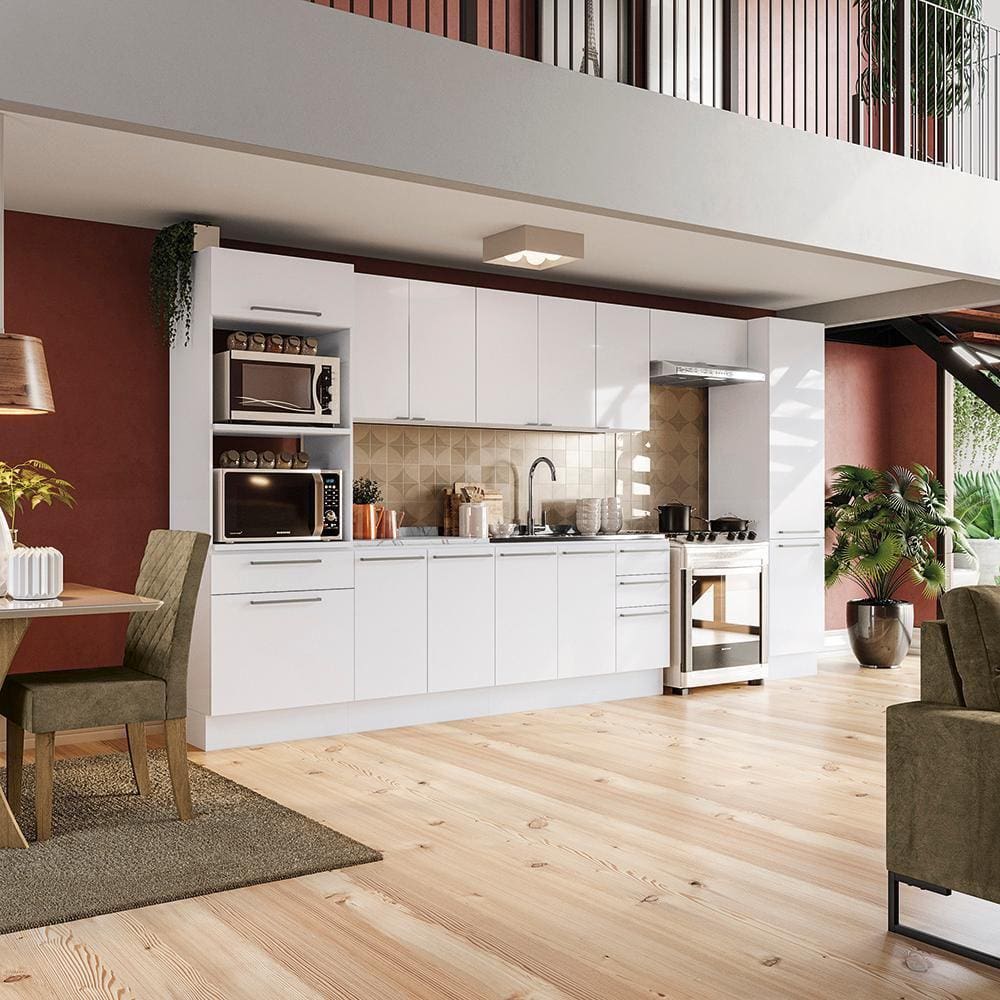Cozinha Completa Suprema Branco 8 Peças