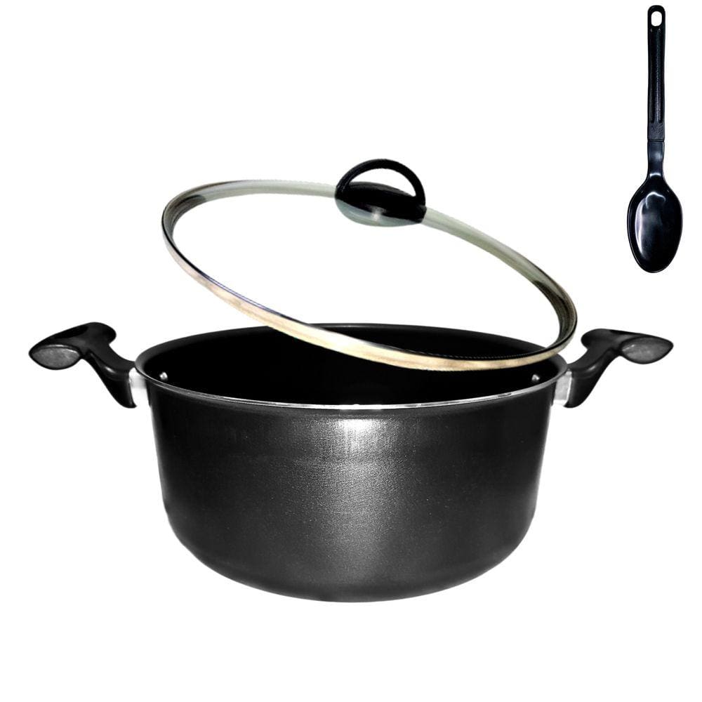 Panela Caçarola Plus Grande N22cm Antiaderente + 1 Colher Nylon