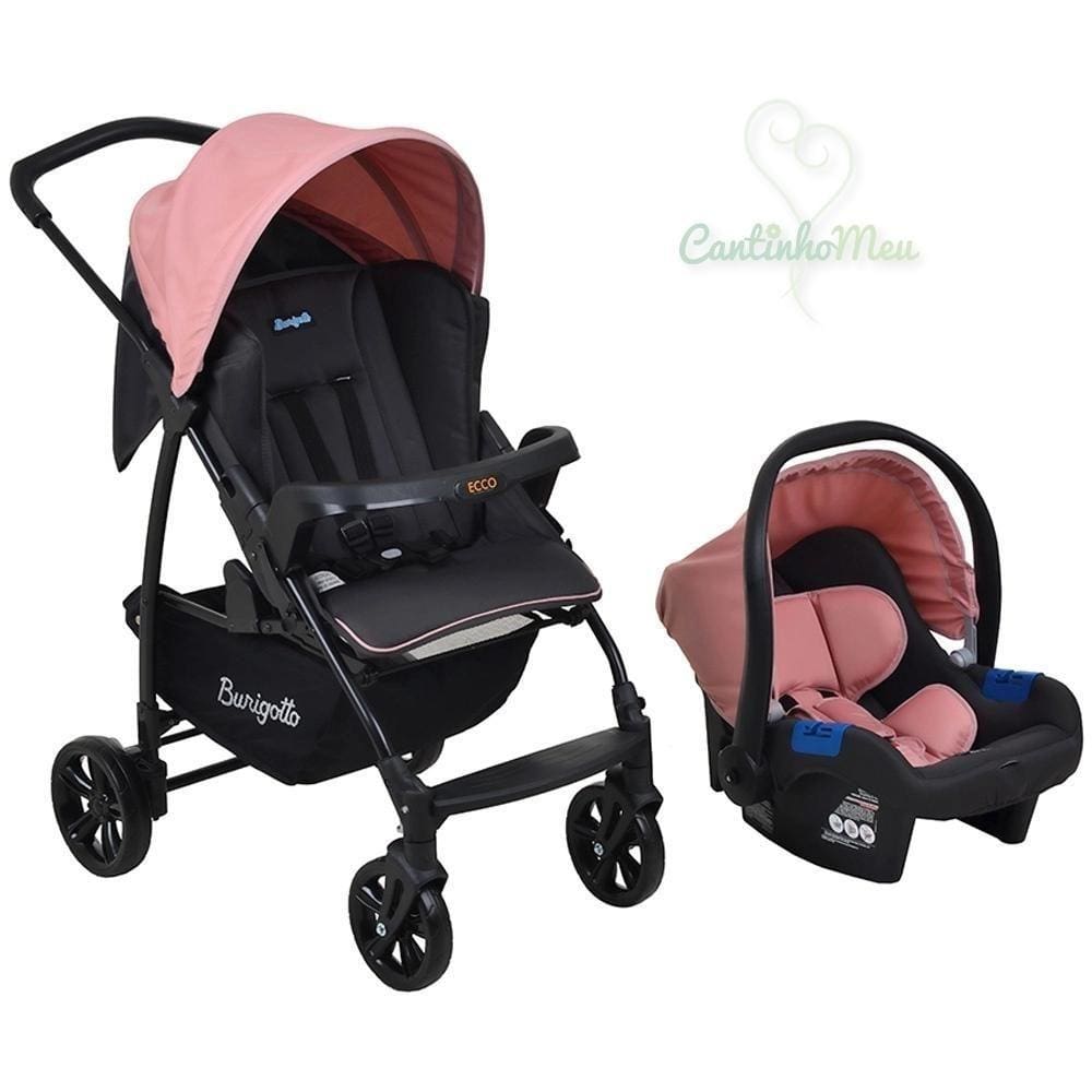 Carrinho Ecco Rosa Cinza + Cadeira Touring X - Burigotto