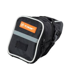 Bolsa de Selim Mod 03 Mtb Nylon Faixa Refletidora Ziper duplo Preto TSW