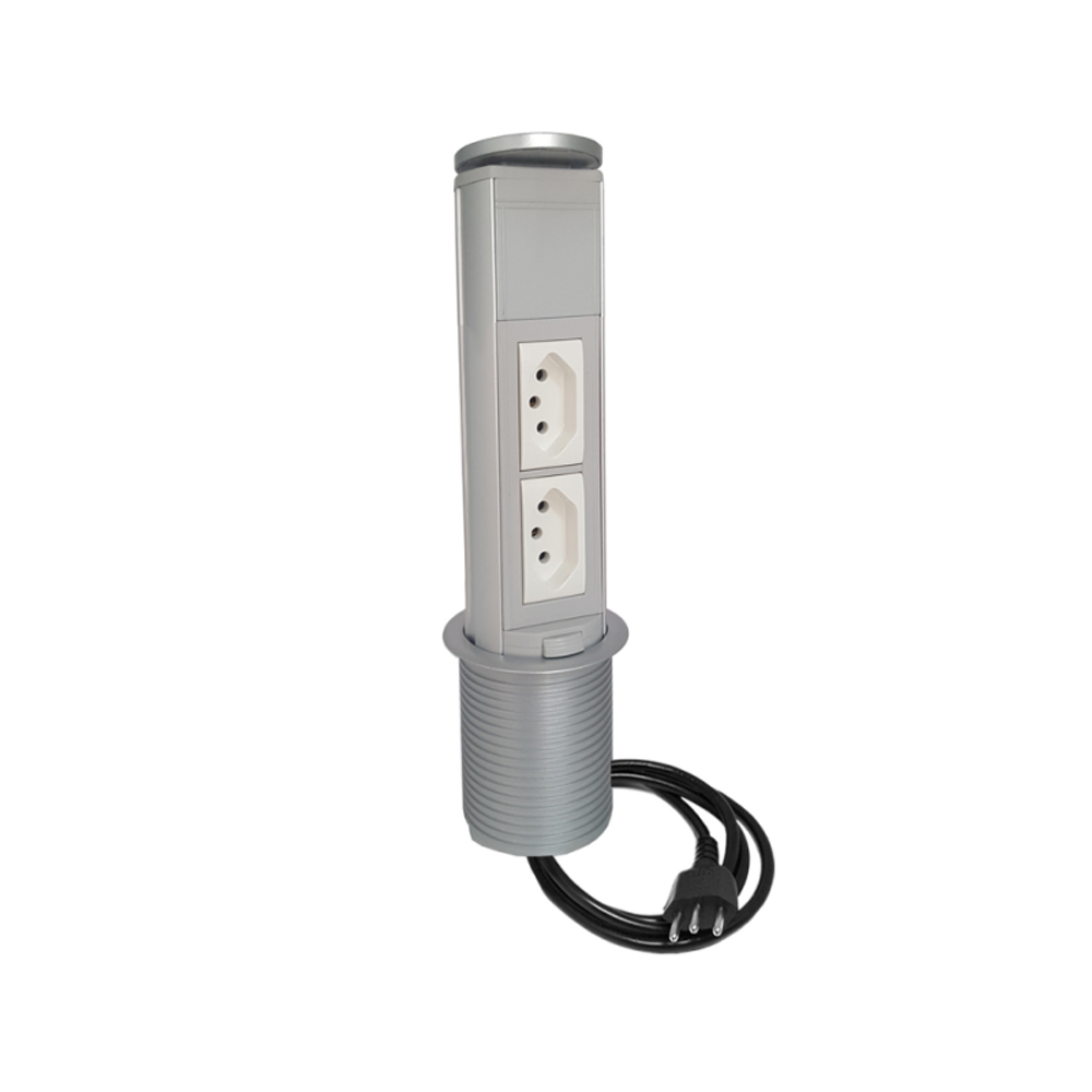Torre Totem Manual 2 Tomada 20a - Cinza