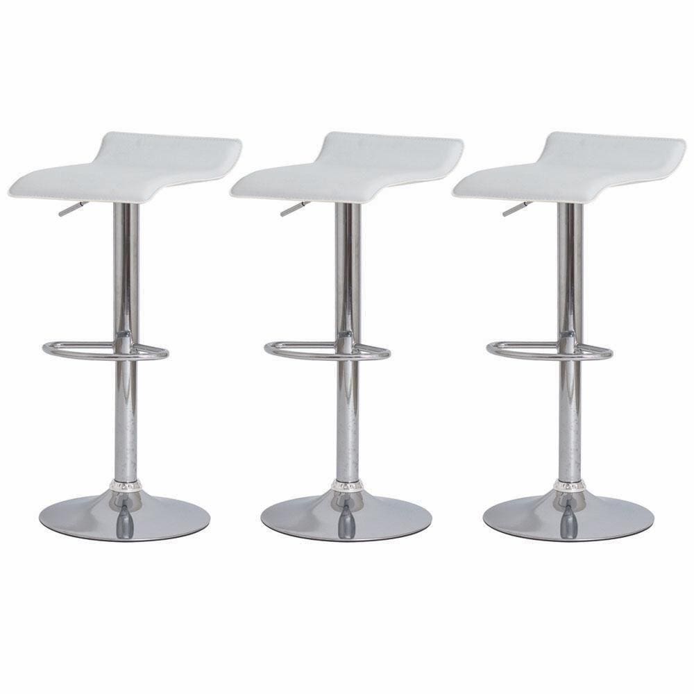 3 Banquetas Estofadas Confortável Belo Horizonte Branca