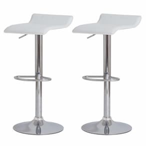 2 Banquetas Estofadas Confortável Belo Horizonte Branco