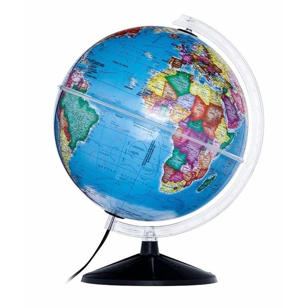 Globo terrestre gênio 21cm iluminado político Libreria