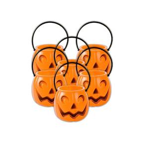 Kit Com 6 Baldes Aboboras Kids Doces Para Decoração Festa Halloween
