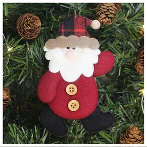 Kit 12 Enfeites Árvore De Natal Pendente Papai Noel 14,5cm