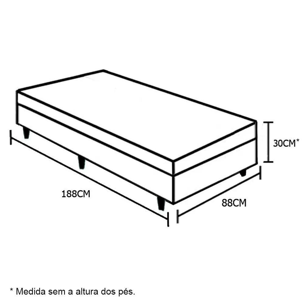 Base Box Baú Para Colchão Solteiro Thor Umaflex 188cm x 88cm
