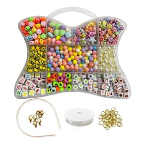 Kit de Miçanga Infantil Coloridas Bijuteria 680 Missangas