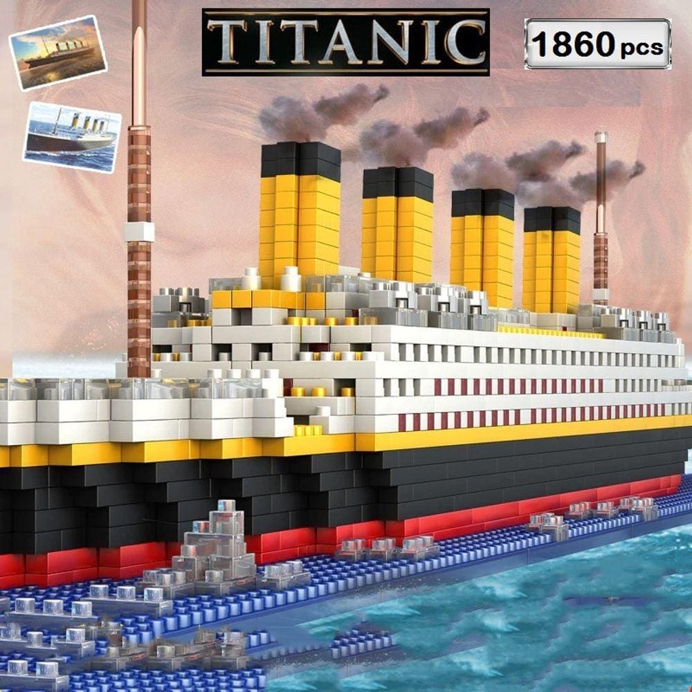 1.860 Peças Blocos De Montar Mega Navio Titanic