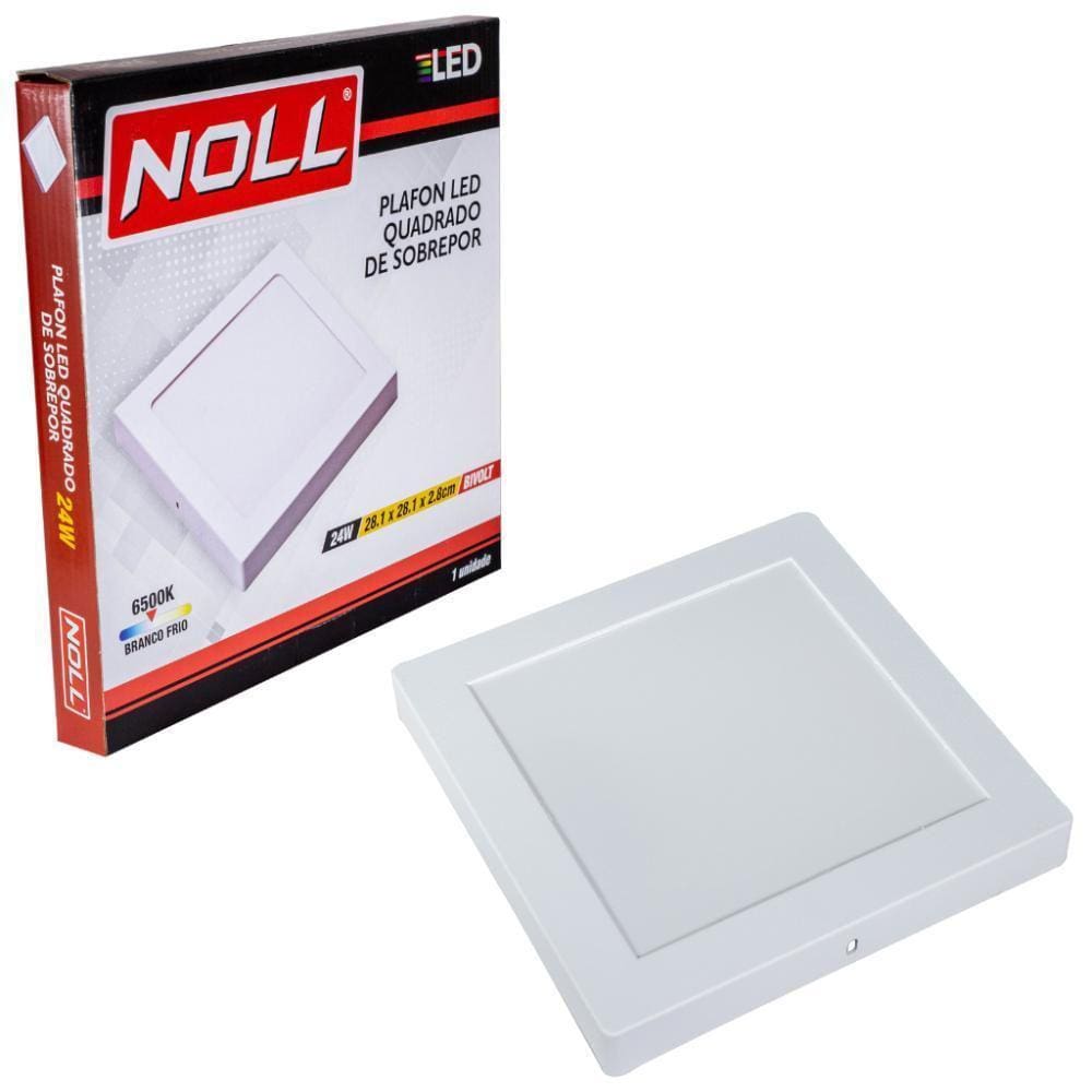 Painel Led De Sobrepor Quadrado 24W Branco Frio Bivolt- Noll