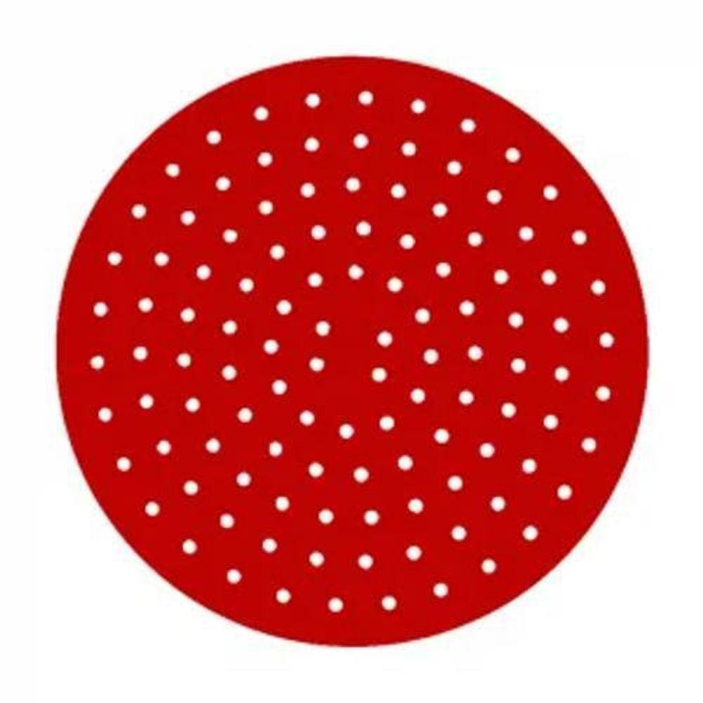 Tapete Assar Redondo Silicone Air Fryer Forno 20Cm Vermelho