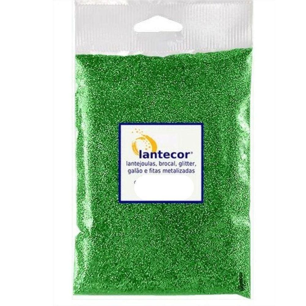 Brocal Metalizado Verde Pacote 500G Artesanato Decoração