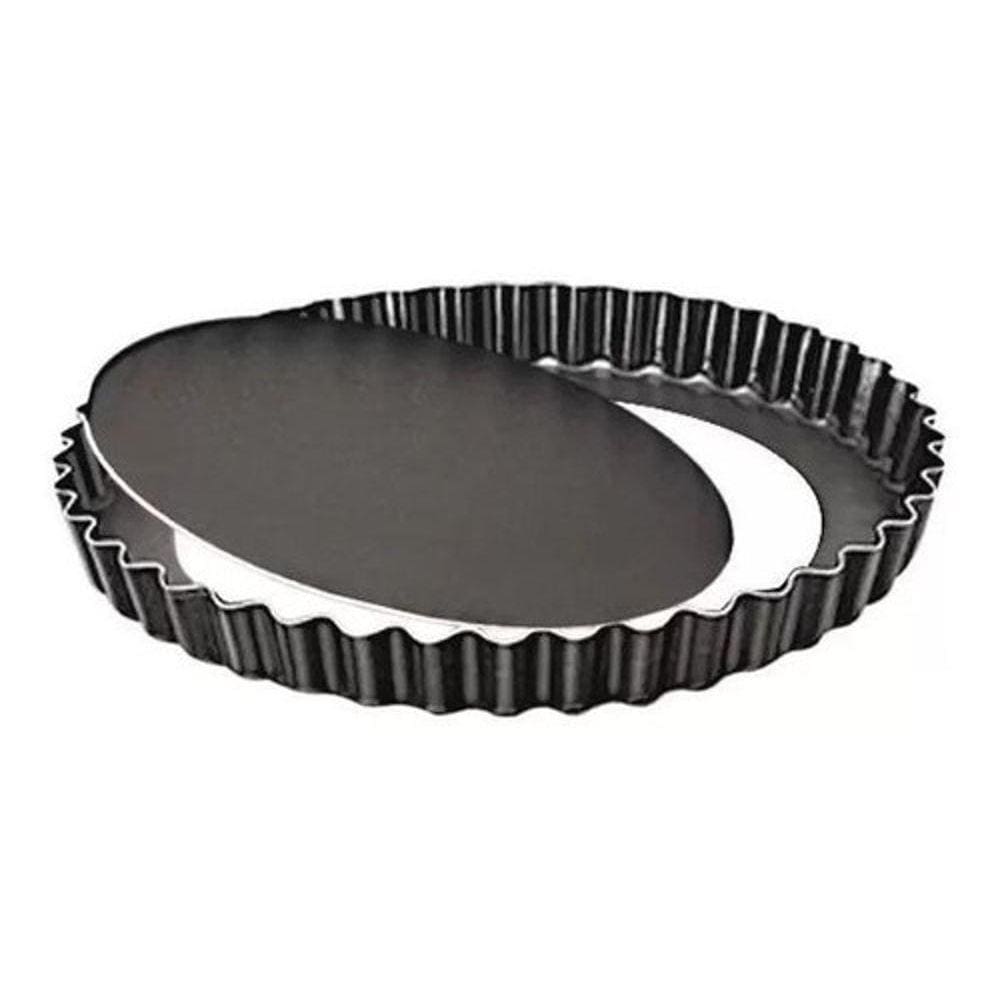 Forma Crespa Fundo Removível Antiaderente Tortas 24Cm