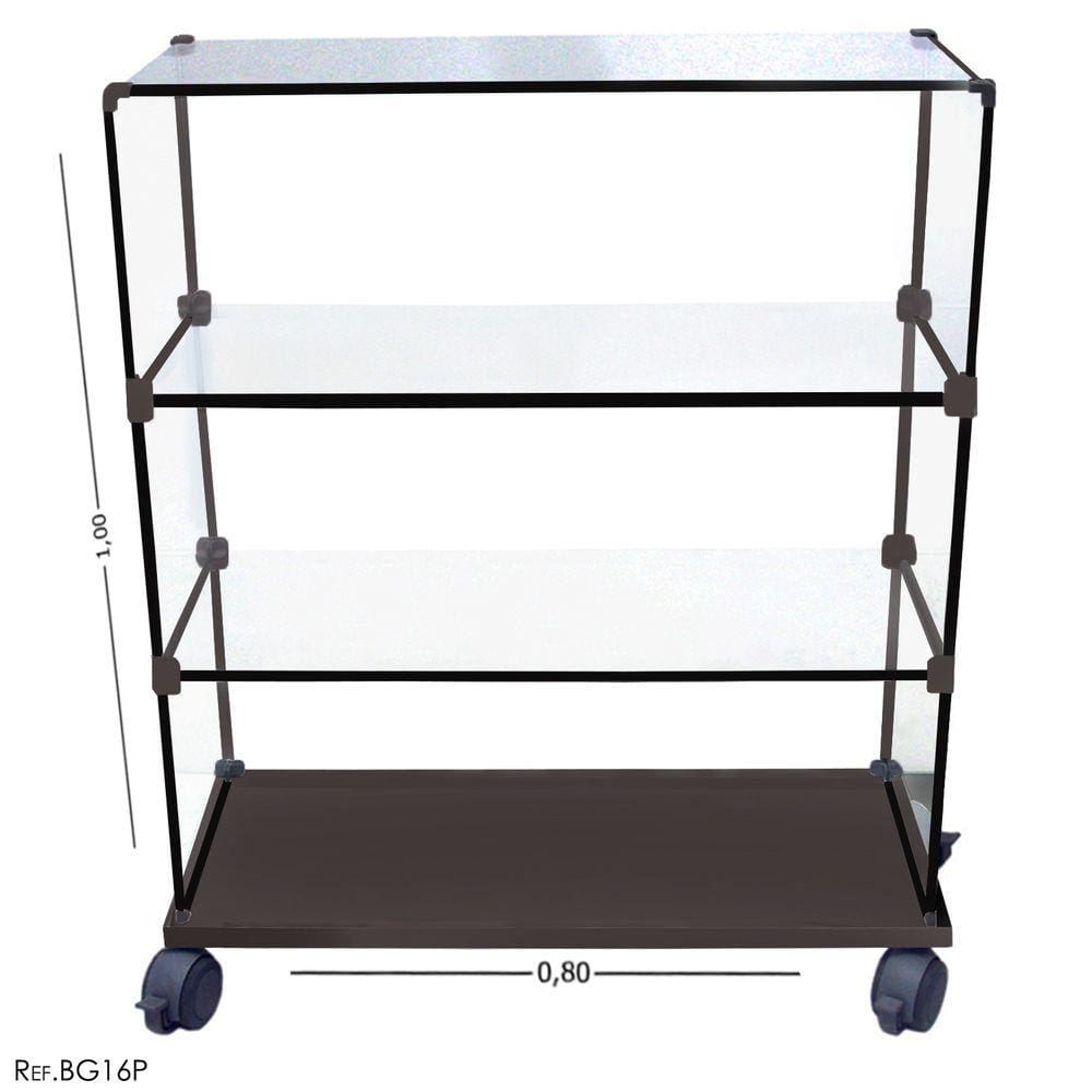 Balcão De Vidro Vitrine Modulado Caixa Mdf Preto 0,80 X 1,00 x 0,30
