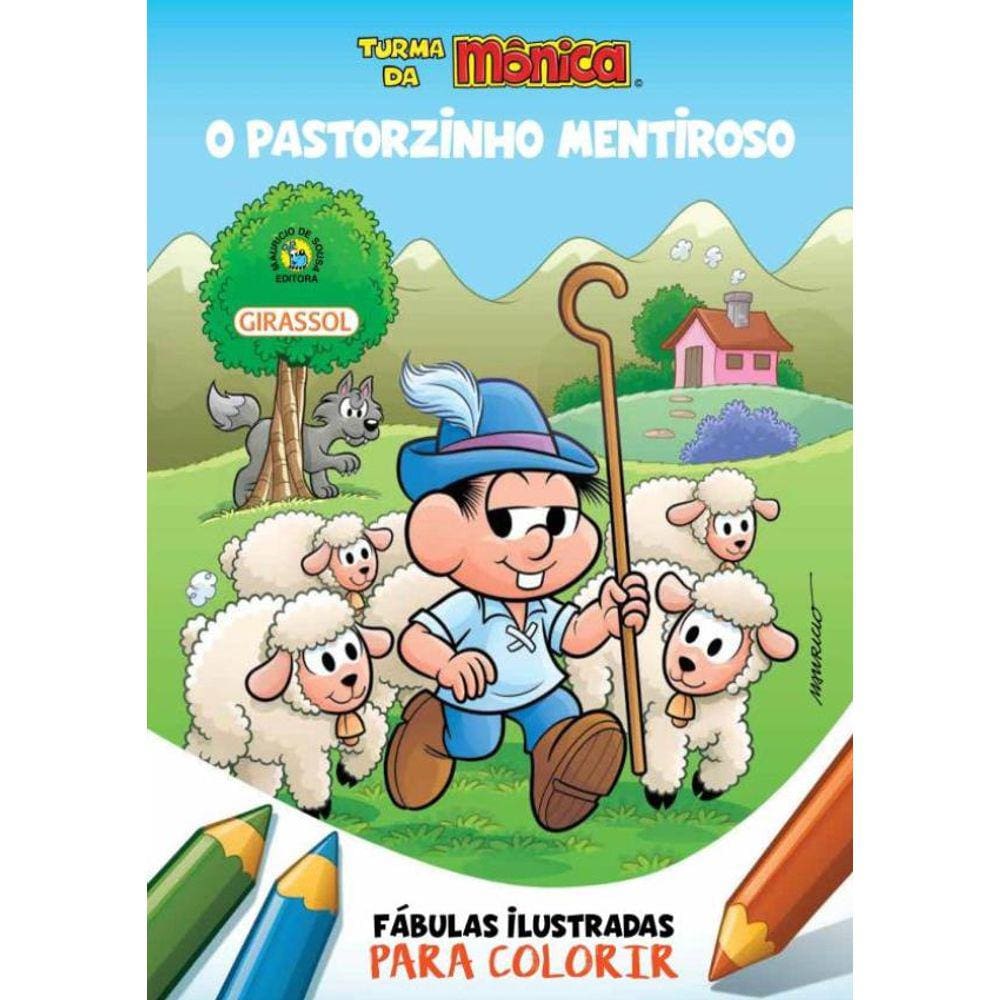 Turma Da Monica - Fabulas Ilustradas Para Colorir - O Pastorzinho Mentiroso