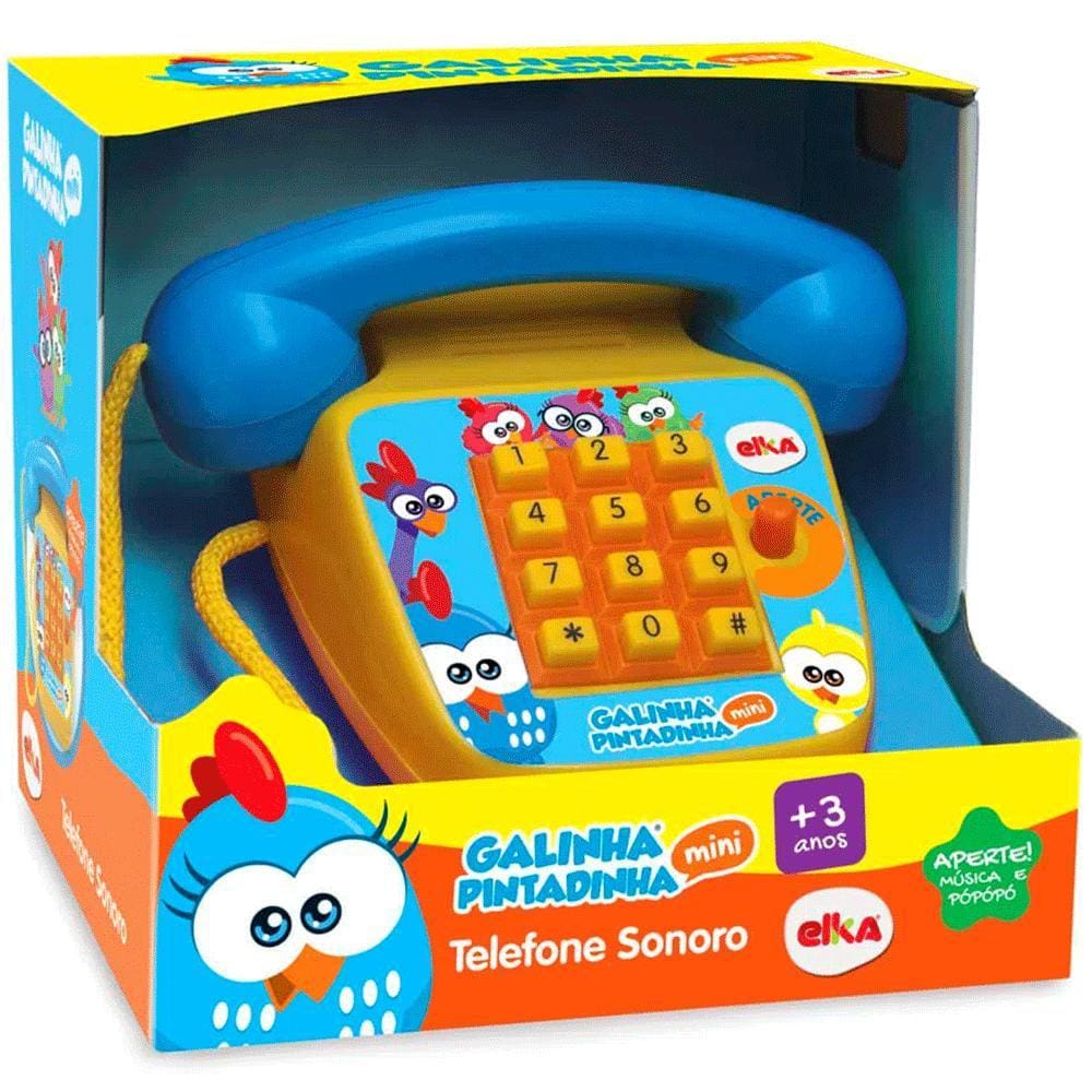 Telefone Sonoro Infantil Galinha Pintadinha Mini Ref: 1087 3 Anos+