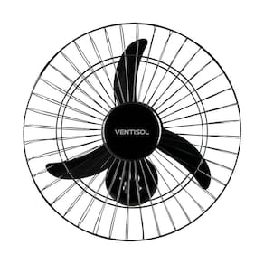 Ventilador de Parede Ventisol New 50cm Com 3 Pás e Inclinação Regulável Preto