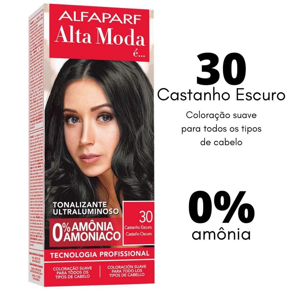 Kit Tonalizante Alta Moda 30 Castanho Escuro 120G