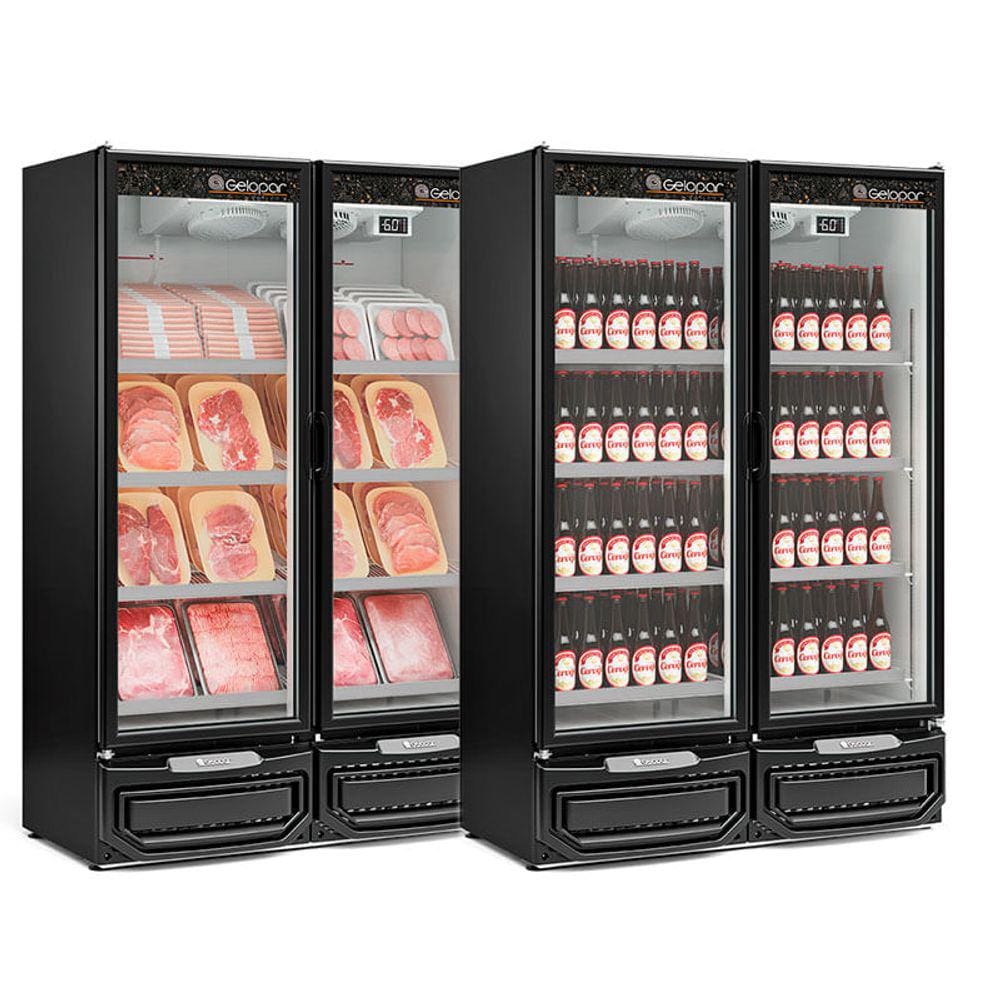 Refrigerador/Expositor Vertical Conveniência Cerveja E Carnes GCBC-950 PR Preto Gelopar 957 Litros Frost Free