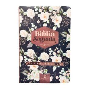Biblia Nvi, Couro Soft, Rosas, Com Espaco Para Anotacoes, Letra Grande