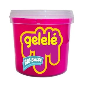 Slime Gelelé Big Slime Tradicional Rosa Balde 1,5kg