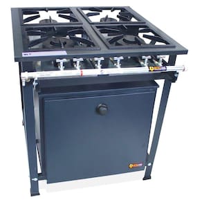 Fogão Industrial 4 Bocas 2QD e 2QS Baixa Pressão P7 com Forno 126L de Piso