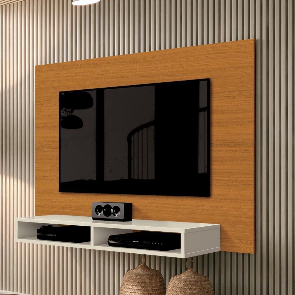 Painel Para TV Até 42 Polegadas 1,20m Fox New Cedro/Off White