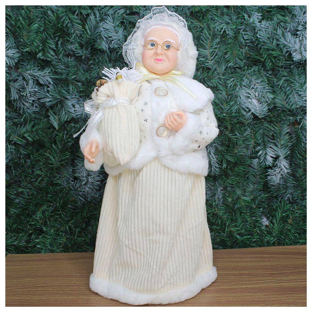 Boneco De Natal Mamãe Noel Tecido 49cm