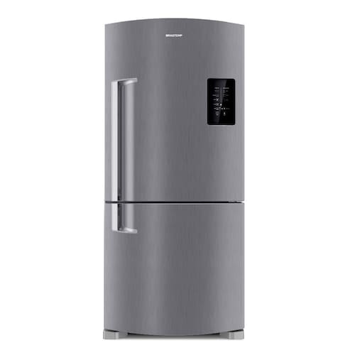 imagem-Geladeira Brastemp Frost Free Inverse 588 litros cor Inox com Smart Bar BRE85AK - 110V