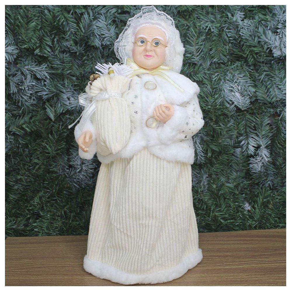 Boneco De Natal Mamãe Noel Tecido 49Cm