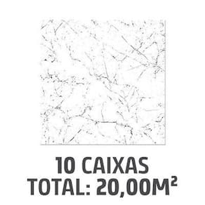 Kit com 10 Caixas Pisos Alaska 45x45cm Caixa 2,00m² Branco Formigres