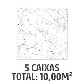 Kit com 5 Caixas Pisos Alaska 45x45cm Caixa 2,00m² Branco Formigres