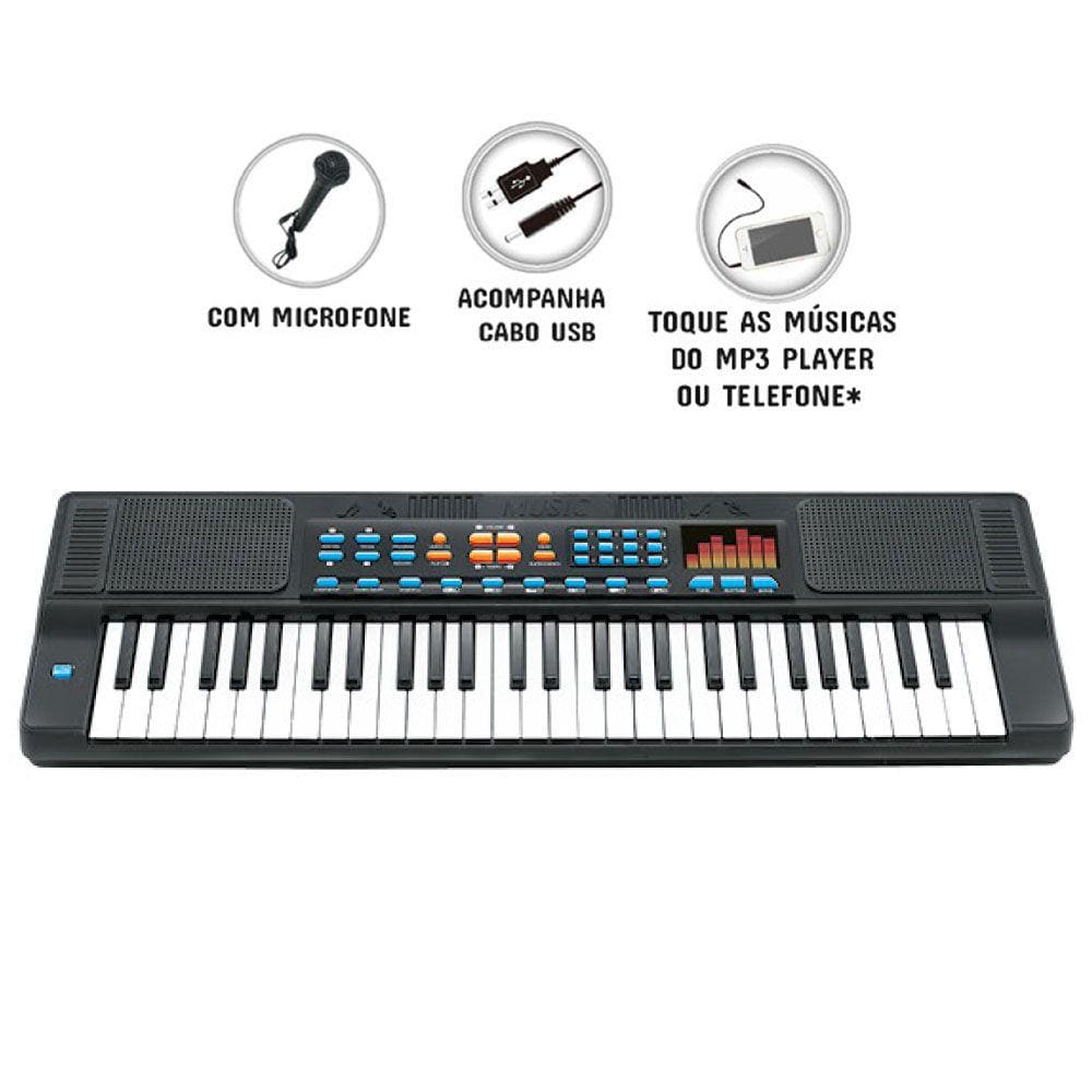 Teclado com Microfone Infantil - HS5460A - DM Toys
