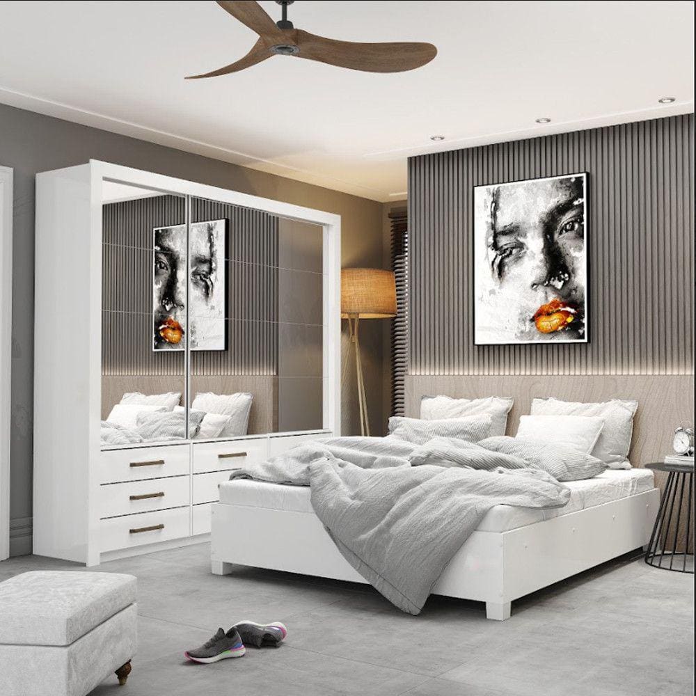 Quarto Completo Casal Anjos Premium e Cama de Casal Carioca Móveis