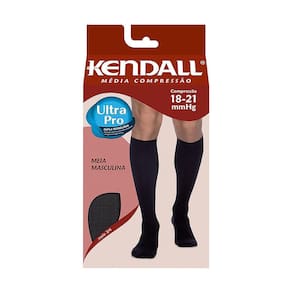 Meia Panturrilha (3/4) Kendall Masculina Média Compressão (18-21mmHg) Cor Preto Tamanho G Ponteira Fechada