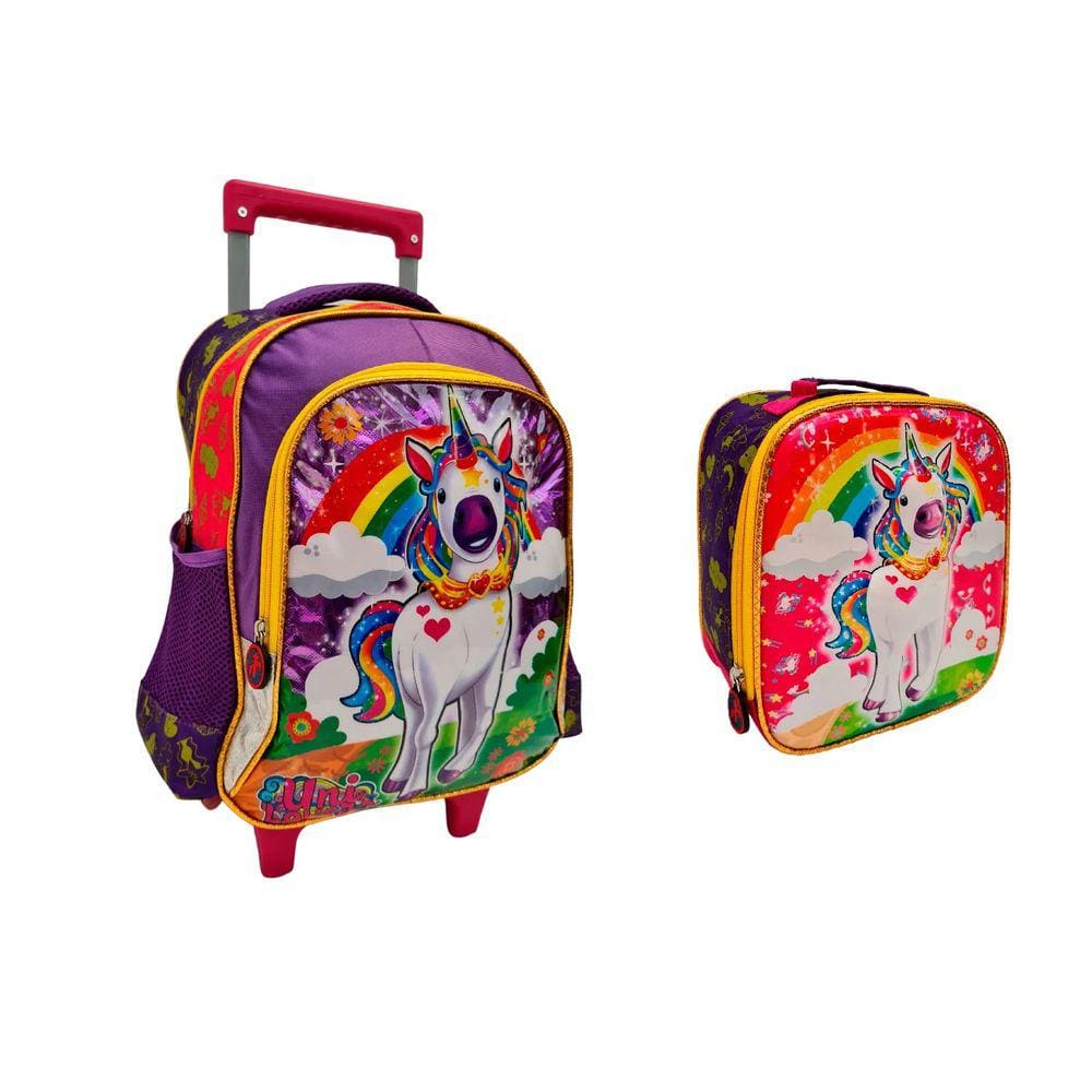 Kit Mochila 2 Rodinhas E Lancheira Escolar Uni Lovers