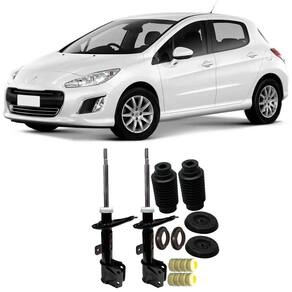 Amortecedor + Kit Batente Peugeot 308 Dianteiro 2012 Até 2019 O Par