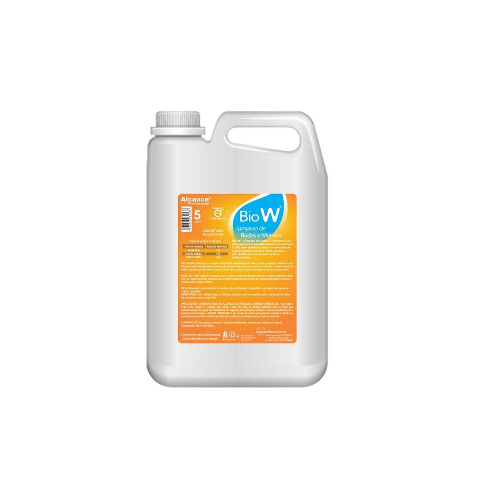 BIO W Rodas e Motores 5 litros Diluição até 1:60 - Alcance