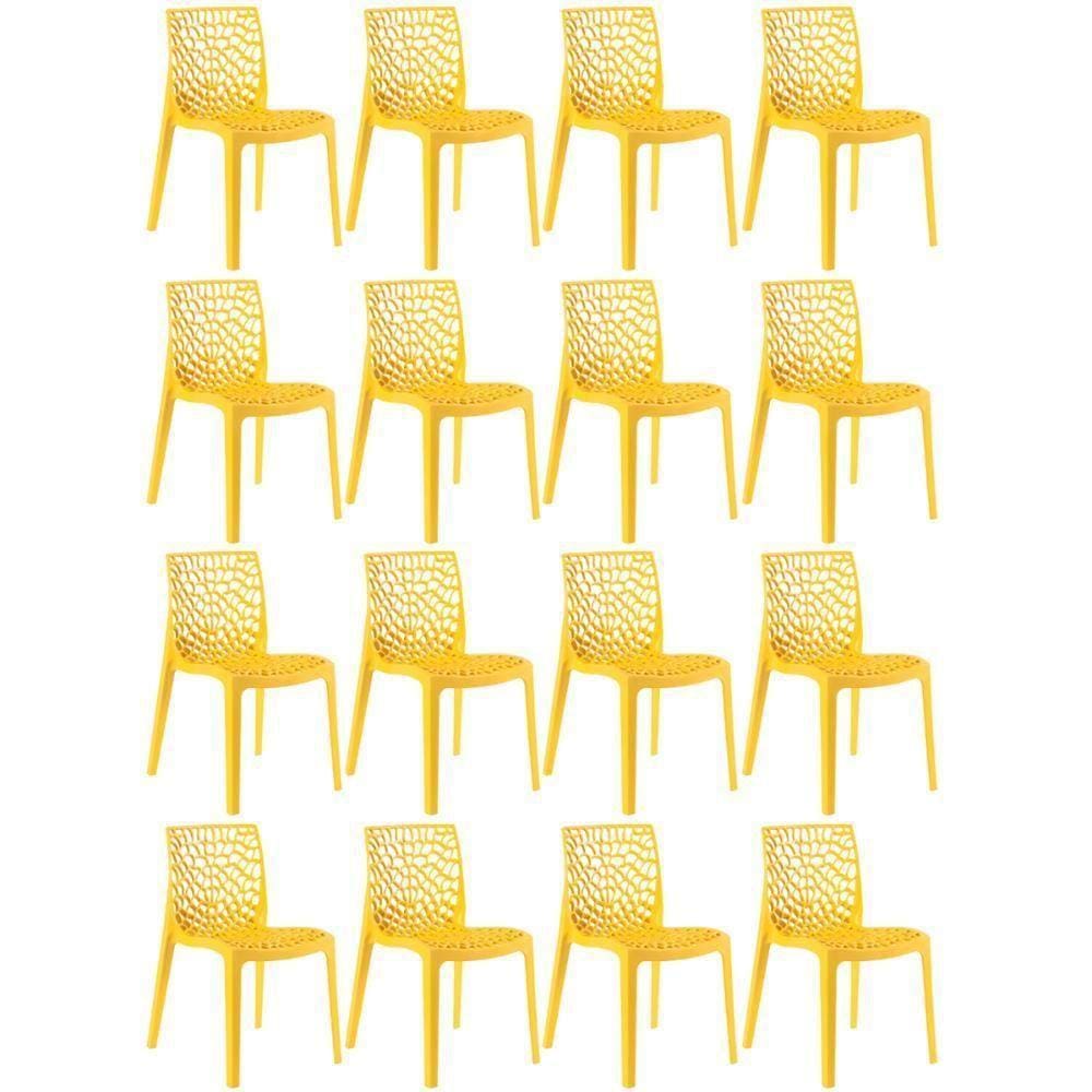 Kit 16 Cadeiras Gruvyer Amarelo