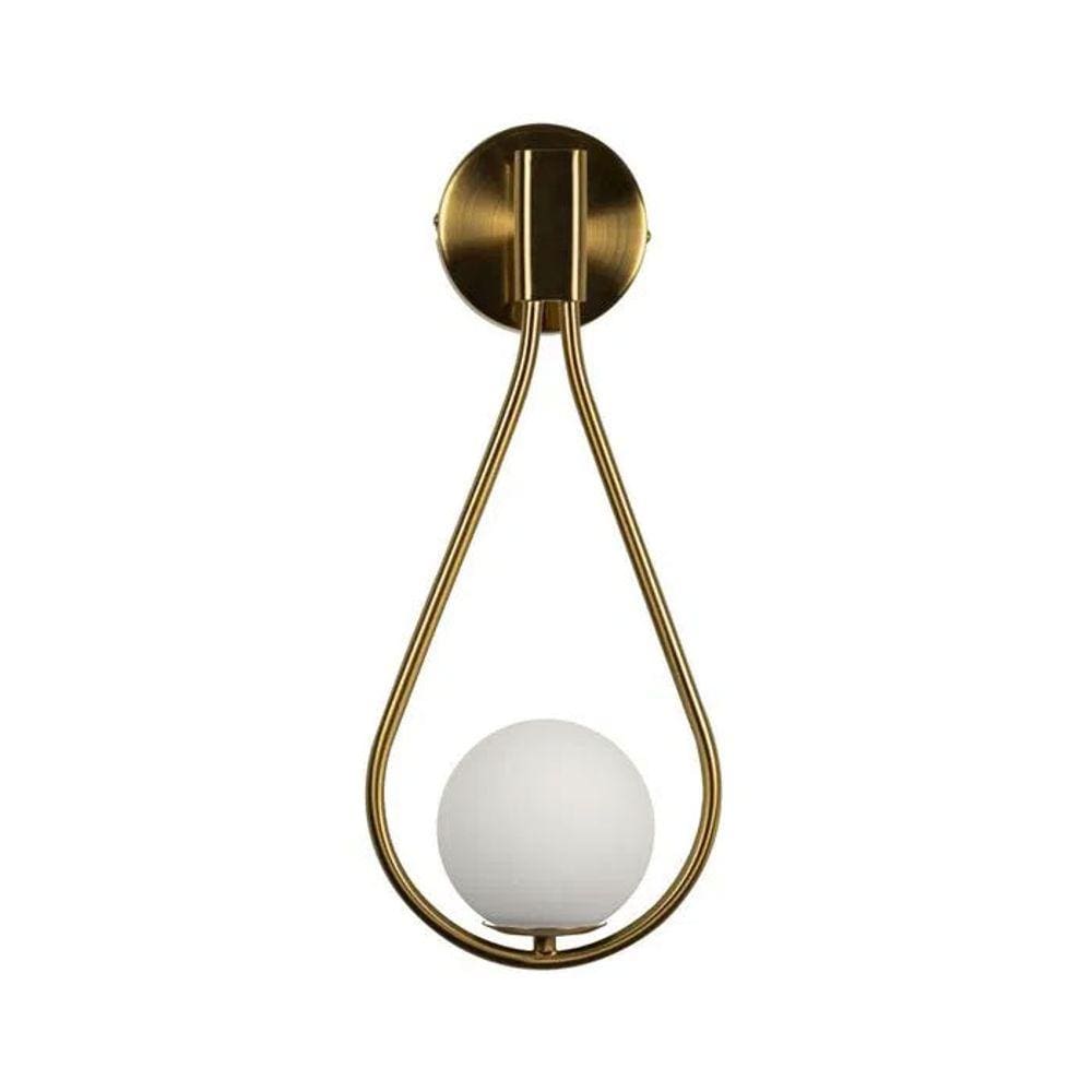 Arandela Pingo Bronze Globo Branco 42cm 1G9 TR002 Bella