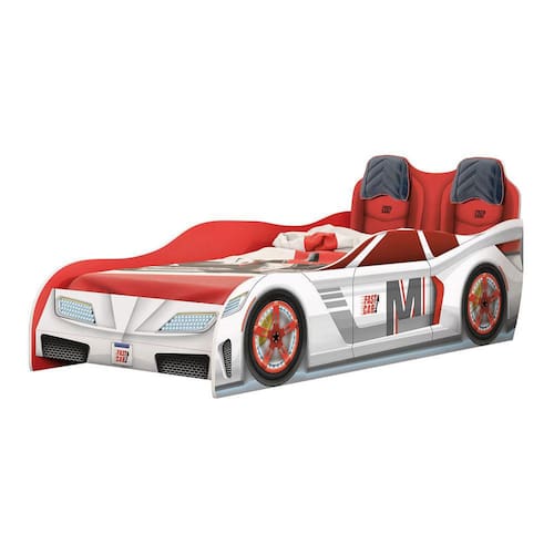 imagem-Cama Infantil Carros Fast Car Branco/ Vermelho Móveis Estrela