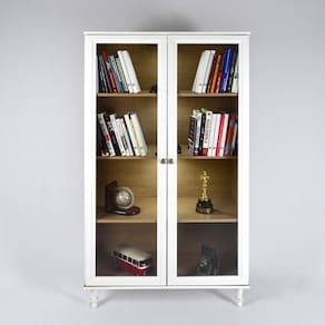 Armário Multiuso 2 Portas De Vidro Ditália Luz E-957 Branco