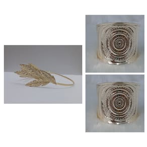 Fantasia Grega C/ 1 Tiara De Louro E 2 Braceletes Feminino