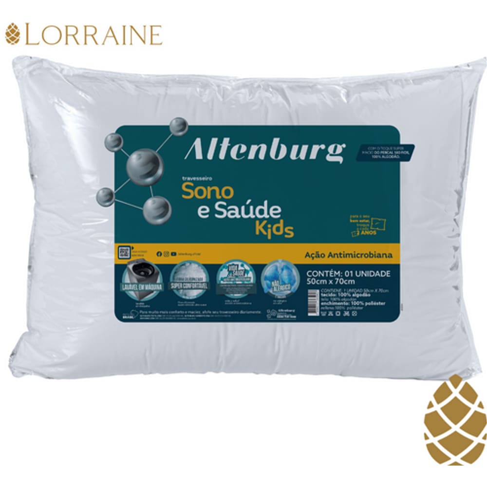 Travesseiro Altenburg Sono E Saúde Kids 50x70